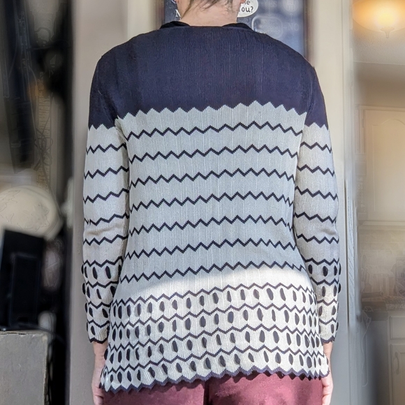 TORY BURCH silk cardigan sweater M L - Picture 5 of 12